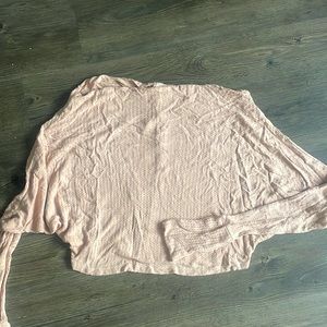 Off the shoulder tan long sleeve